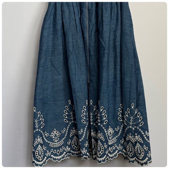 NWT Anthropologie The Tommie Denim Eyelet Trim Dress, M - Picture 3 of 13